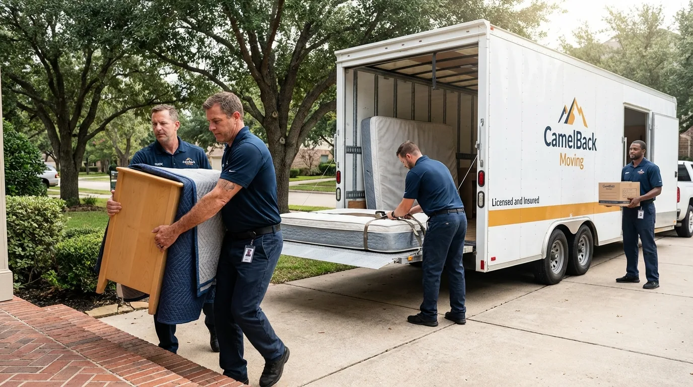 Crew loading residential truck for cross-state move from Twinsburg, OH